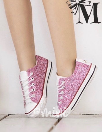 Glitter dívčí kecky pink