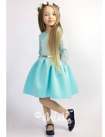 Luxury tyrkys dress - slavnostní dívčí šaty