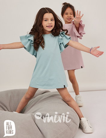 All for kids maxi frill šaty mint
