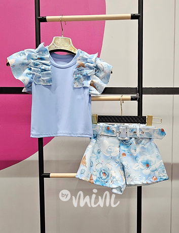 ROSES blůzka + šortky s páskem blue