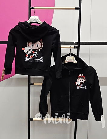 Labubu mikina zip černá