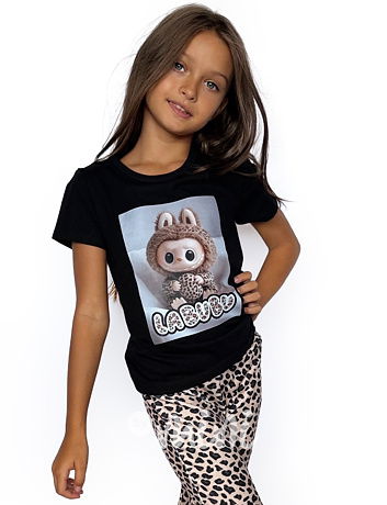 Labubu triko leopard černé