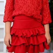 Vrstvená sukně červená