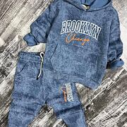 Brooklyn zateplená souprava acid wash blue