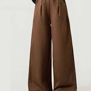 Široké relax tepláky hnědé