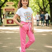 Mašličkové kalhoty růžové