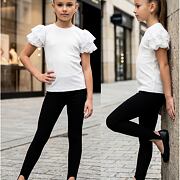 Stretch žebrované ballet legíny BLACK