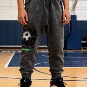 Fotbalové tepláky acid wash grey