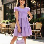 Letní vzdušné šaty poseté kamínky lila