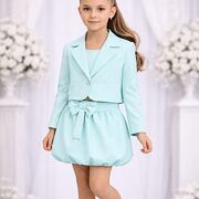 Crop sako + sukně s mašličkou mint