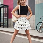 Puntíkatá frill sukýnka white/black