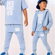 Despacito biker tepláky acid wash baby blue