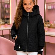 PREMIUM FASHION bunda s dlouhými náplety BLACK