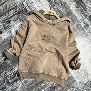 Acid wash denim mikina beige