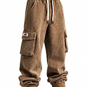 Soft denim baggy kapsáče beige acid wash