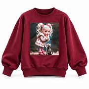 Kitty premium mikina s kamínky bordo