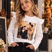 PREMIUM blůzka Puppy s kamínky white