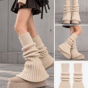 Teen flare knit návleky beige