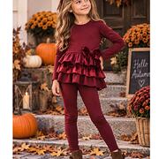 Velvet bow set bordo