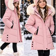 Zimní kožíškový kabát PINK