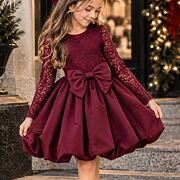 Sváteční šaty Elegance bow bordo