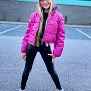Podzimní crop bunda pink