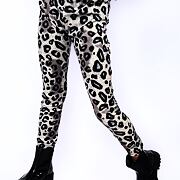 Leopard soft velur legíny světlé