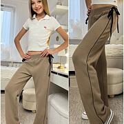 Thermo široké kalhoty béžové