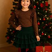 Luxury SHINE blůzka s řasením hnědá