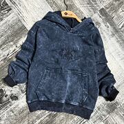 Acid wash denim mikina blue