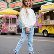 Mašličkové kalhoty světle modré