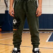 Fotbalové tepláky acid wash khaki