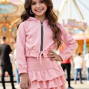 Růžová crop mikina