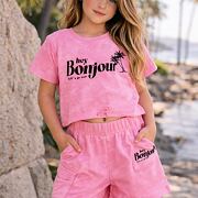 Letní teenage komplet Bonjour pink