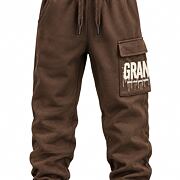 THERMO bavlněné cargo tepláky GRAIN hnědé