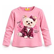 Podzimní triko s dlouhým rukávem CUTE s kamínky pink