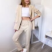 ELEGANT sako + kalhoty beige