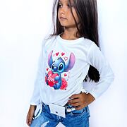 Lilo & Stitch longsleeve blůzka na stahování bílá