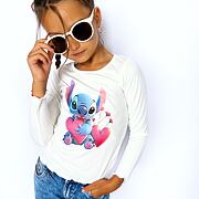 Lilo & Stitch žebrovaná blůzka bílá
