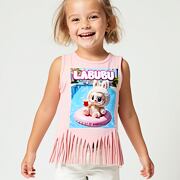 Labubu tílko třásničky HOLIDAY pink