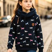 Zateplená mikina HORSE modrá