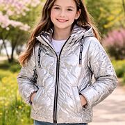 Jarní metalická bunda silver