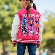 Huntrix baseball mikina pink/white