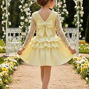 Slavnostní krajkové šaty s mašlí SUNSHINE