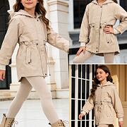 Béžová long parka