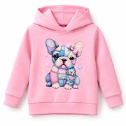 Buldoček hoodie mikina růžová