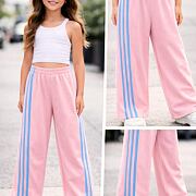 Sporty tepláky s pruhy PINK