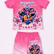 Huntrix letní šortkový set pink