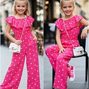 Mini chic overal puntíky FUCHSIA