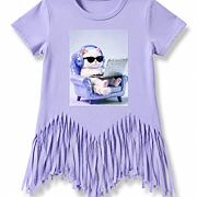 Kitty boss triko s třásněmi fialové